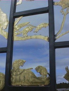 One panel in the Nature Gates