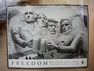 A parody of Mt. Rushmore that we appreciated