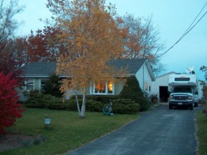 Our house parked alongside Sterling's parents' house in Racine