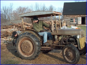 Sterling Driving the Tractor