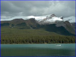 Boat On Maligne Lake
