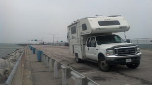 Camper on Chesapeake Bridge