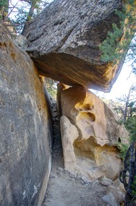 Narrow Squeeze on Petroglyph Trail Narrow Squeeze on Petroglyph Trail
