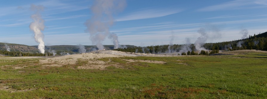 Steam Plumes at Old Faithful Area Steam Plumes at Old Faithful Area