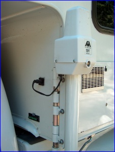 Heavy-duty Atwood jack on a swing-out bracket